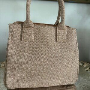 Jcrew Brown Herringbone Purse Handbag New Without Tags Chic, Understated